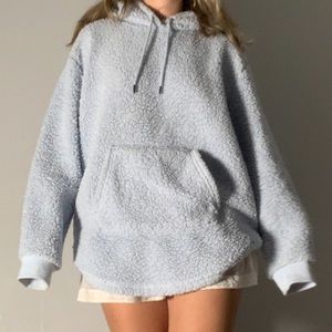 Cozy baby blue teddy hoodie